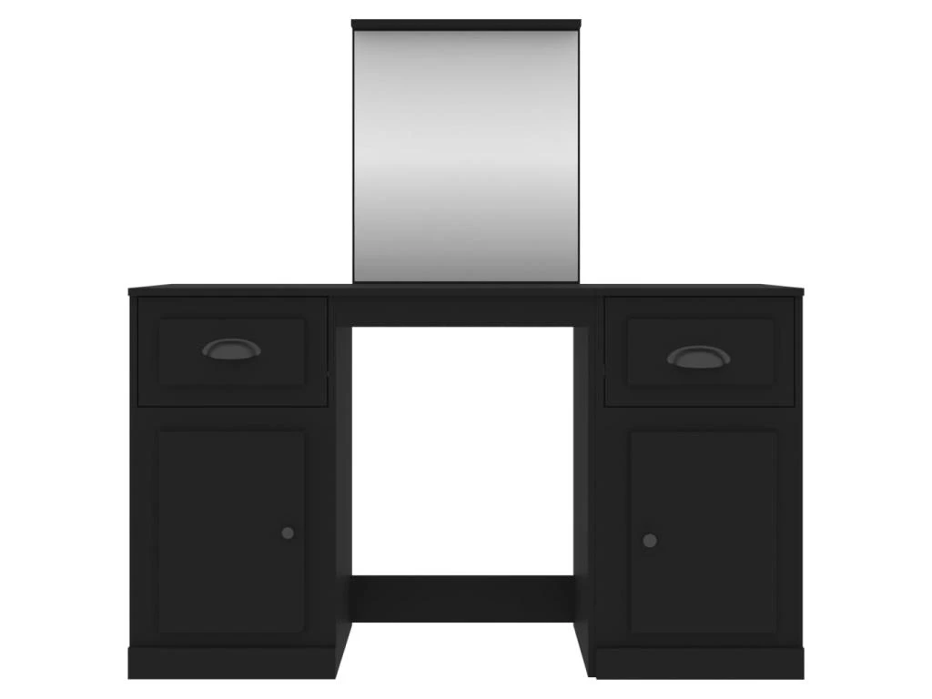 Coiffeuse Avec Miroir Noir 130x50x132,5 Cm 6 Coiffeuse Avec Miroir Noir 130x50x132,5 Cm – Image 6