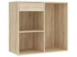 Coiffeuse à Led Avec 2 Armoires 60 X 40 X 140 Cm Bois D'ingénierie Beige 02_0006246 -Fren Soldes Boutique meuble coiffeuse 22719159