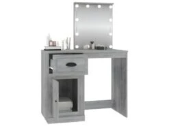 Coiffeuse Avec LED Sonoma Gris 90x50x132,5 Cm Bois D'ingénierie 17 Coiffeuse Avec LED Sonoma Gris 90x50x132,5 Cm Bois D'ingénierie -Fren Soldes Boutique meuble coiffeuse 22739443