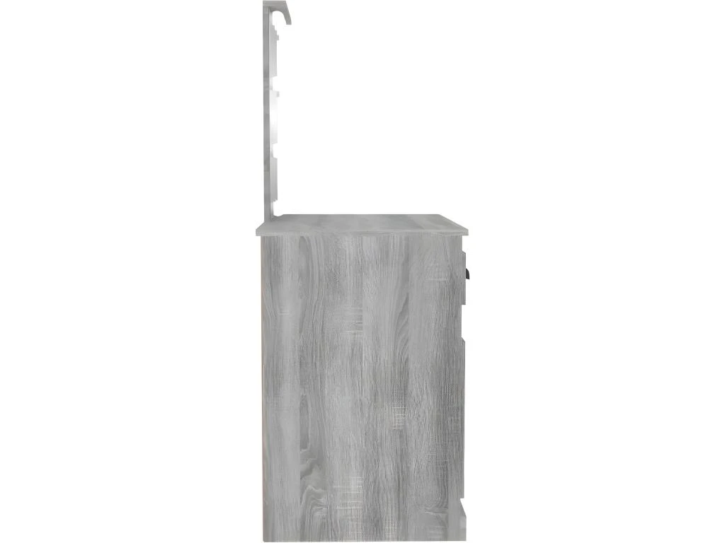 Coiffeuse Avec LED Sonoma Gris 90x50x132,5 Cm Bois D'ingénierie 5 Coiffeuse Avec LED Sonoma Gris 90x50x132,5 Cm Bois D'ingénierie – Image 5