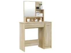 Coiffeuse Avec Miroir Chêne Sonoma 86,5x35x136 Cm -Fren Soldes Boutique meuble coiffeuse 23024327