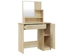 Coiffeuse Avec Miroir Chêne Sonoma 86,5x35x136 Cm -Fren Soldes Boutique meuble coiffeuse 23024333