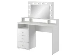 Coiffeuse Design Avec éclairage Intégré Collection VERSAILLE Coloris Blanc Finitions Brillantes