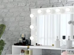 Coiffeuse Design Avec éclairage Intégré Collection VERSAILLE Coloris Blanc Finitions Brillantes 8 Coiffeuse Design Avec éclairage Intégré Collection VERSAILLE Coloris Blanc Finitions Brillantes -Fren Soldes Boutique meuble coiffeuse 8825343