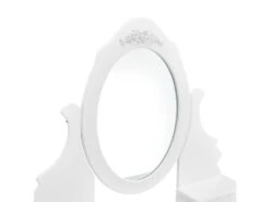 Coiffeuse Table De Maquillage Miroir 4 Tiroirs Tabouret MDF Et Bois 141 Cm Blanc 03_0001499 -Fren Soldes Boutique meuble coiffeuse 9161813