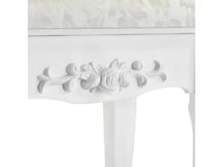 Coiffeuse Table De Maquillage Miroir 4 Tiroirs Tabouret MDF Et Bois 141 Cm Blanc 03_0001499 -Fren Soldes Boutique meuble coiffeuse 9161815