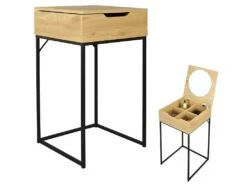 Coiffeuse Bois Et Métal Abbott - Naturel