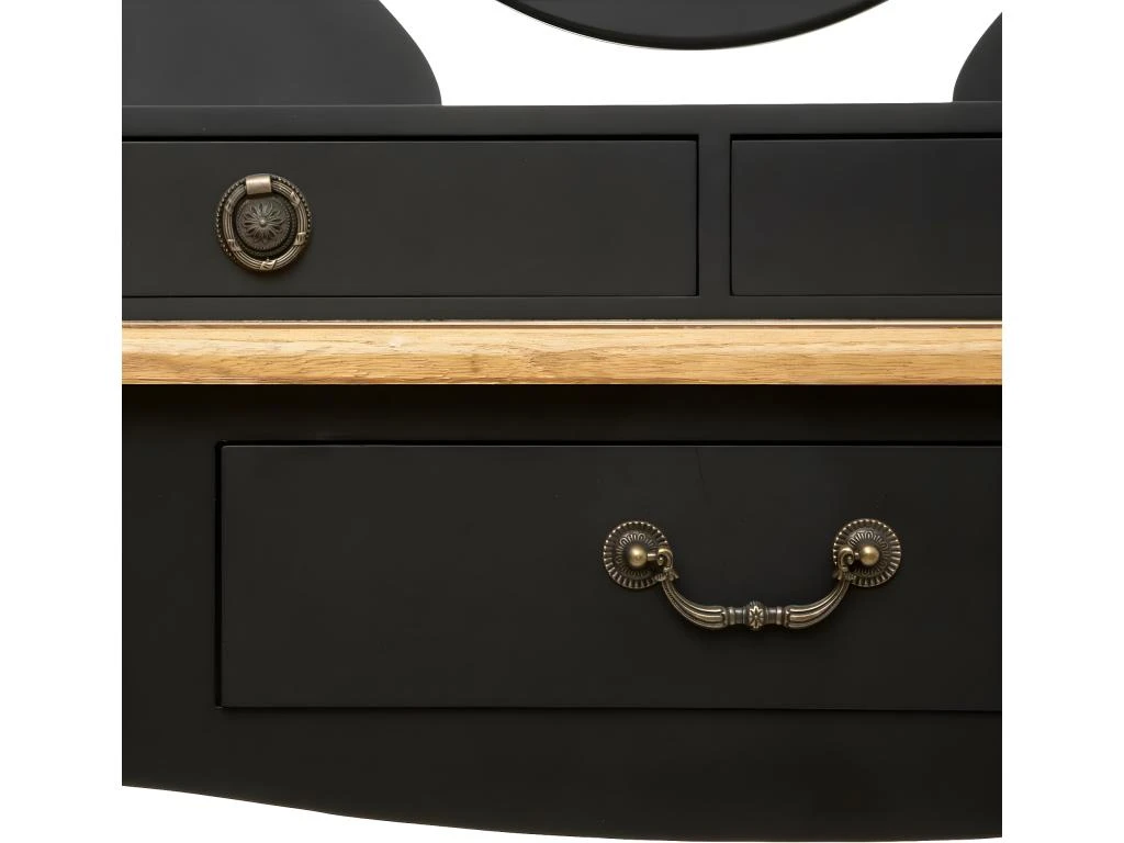 Meuble Coiffeuse En Bois Noir Et Naturel 3 Meuble Coiffeuse En Bois Noir Et Naturel – Image 3