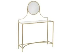 Meuble Coiffeuse En Verre Et Métal Doré H 139 Cm