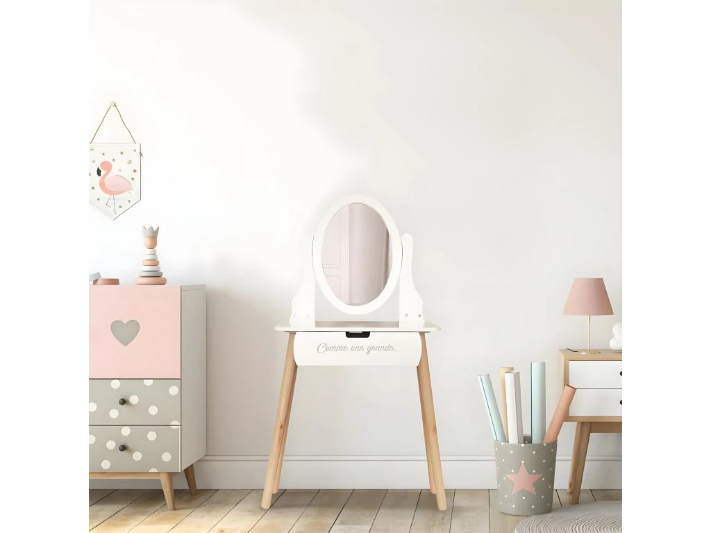 MARIE - Coiffeuse Enfant Avec Tiroir "Comme Une Grande" 2 MARIE - Coiffeuse Enfant Avec Tiroir "Comme Une Grande" – Image 2