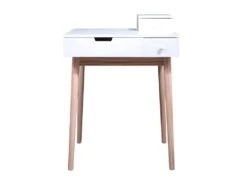 KAREN - Coiffeuse Blanche Avec Miroir Intégré -Fren Soldes Boutique meuble coiffeuse 9868239