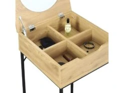 AARON - Coiffeuse Bois Avec Miroir Intégré -Fren Soldes Boutique meuble coiffeuse 9868271