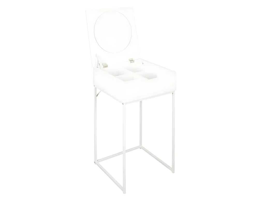 AARON - Coiffeuse Blanche Avec Miroir Intégré 1 AARON - Coiffeuse Blanche Avec Miroir Intégré