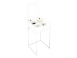AARON - Coiffeuse Blanche Avec Miroir Intégré 9 AARON - Coiffeuse Blanche Avec Miroir Intégré -Fren Soldes Boutique meuble coiffeuse 9868327