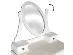 CLEMENCE - Coiffeuse Blanche Style Baroque Avec Miroir -Fren Soldes Boutique meuble coiffeuse 9868457