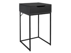 AARON - Coiffeuse Noire Avec Miroir Intégré -Fren Soldes Boutique meuble coiffeuse 9868479