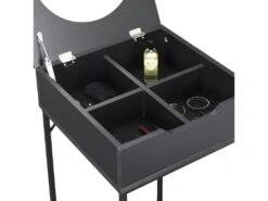 AARON - Coiffeuse Noire Avec Miroir Intégré -Fren Soldes Boutique meuble coiffeuse 9868483