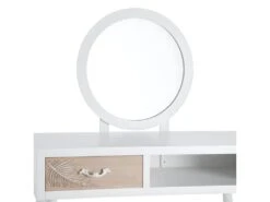 DELLA - Coiffeuse 1 Tiroir Avec Miroir Bois Massif -Fren Soldes Boutique meuble coiffeuse 9868501