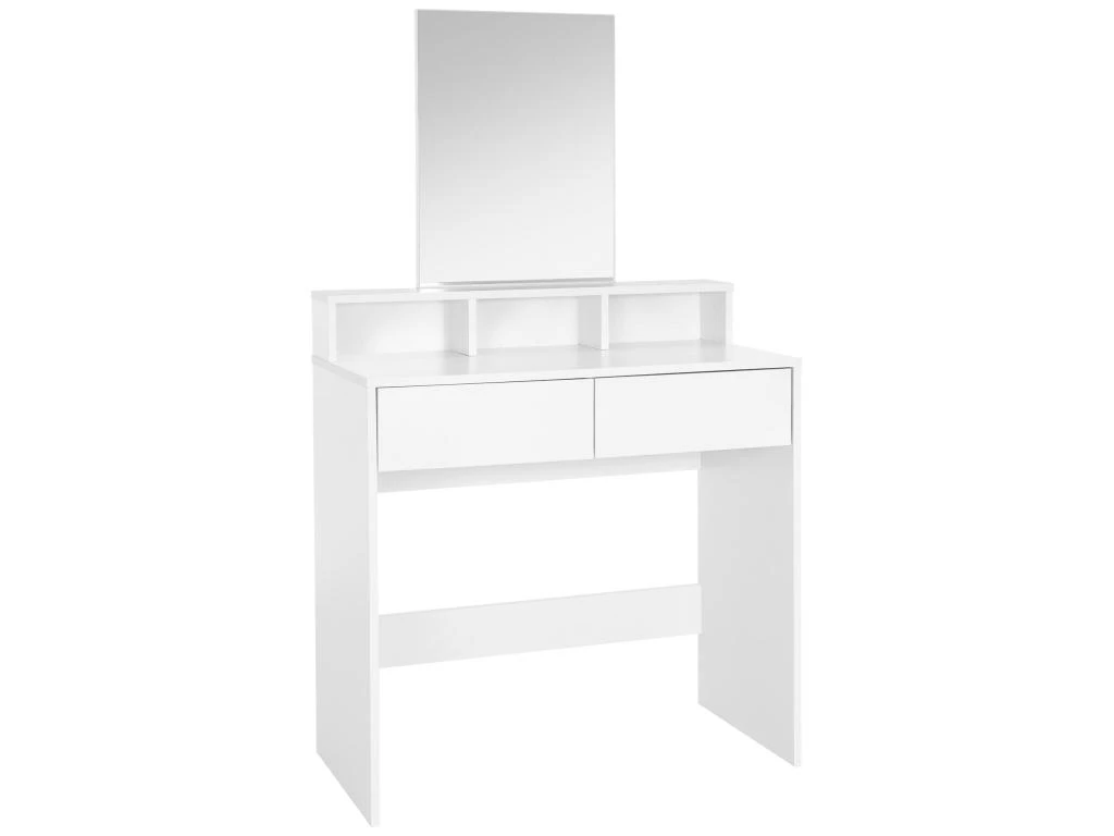 Coiffeuse Avec Miroir Tiroirs MDF Blanc 80x40x140 Cm ML-DESIGN 1 Coiffeuse Avec Miroir Tiroirs MDF Blanc 80x40x140 Cm ML-DESIGN