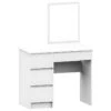 TILLY - Coiffeuse Style Moderne Chambre à Coucher - 142x90x50 - 4 Tiroirs - Bureau