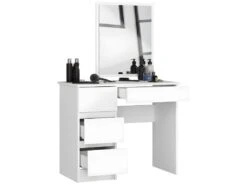 TILLY - Coiffeuse Style Moderne Chambre à Coucher - 142x90x50 - 4 Tiroirs - Bureau -Fren Soldes Boutique meuble coiffeuse 9868627