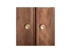 Vaisselier 2 Portes 2 Tiroirs Bois/Métal Doré - MOURIA -Fren Soldes Boutique meuble de cuisine 17634507