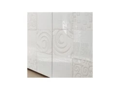 Vaisselier 2 Portes Laqué Blanc Brillant - BARI -Fren Soldes Boutique meuble de cuisine 17634577