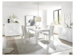 Vaisselier 2 Portes Laqué Blanc Brillant - BARI -Fren Soldes Boutique meuble de cuisine 17634579