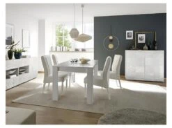 Vaisselier 2 Portes Laqué Blanc Brillant - BARI -Fren Soldes Boutique meuble de cuisine 17634581