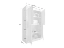 Vaisselier 4 Portes Blanc Laqué Brillant - MATERA -Fren Soldes Boutique meuble de cuisine 17634689