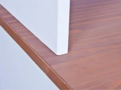 SOCOA - Buffet Vaisselier 5 Portes 6 Tiroirs Bois Massif Vernis Sepia Et Blanc -Fren Soldes Boutique meuble de cuisine 9183501