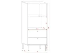 Vaisselier Industriel SPEBO 2 Tiroirs, 2 Portes Et 1 Niche, Coloris Noir Mat Et Chêne Wotan 7 Vaisselier Industriel SPEBO 2 Tiroirs, 2 Portes Et 1 Niche, Coloris Noir Mat Et Chêne Wotan -Fren Soldes Boutique meuble de cuisine 9544297