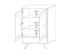 Vitrine 2 Portes 1 Tiroir Chêne Clair - PALERME 9 Vitrine 2 Portes 1 Tiroir Chêne Clair - PALERME -Fren Soldes Boutique vitrine 14341043
