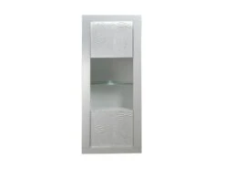 Vitrine 1 Porte Laqué Blanc à LEDs - MARKS -Fren Soldes Boutique vitrine 17626029