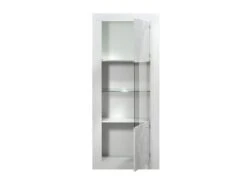 Vitrine 1 Porte Laqué Blanc à LEDs - MARKS -Fren Soldes Boutique vitrine 17626033