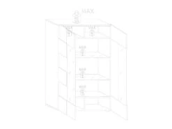 Vitrine 2 Portes Laqué Blanc Brillant - BARI 8 Vitrine 2 Portes Laqué Blanc Brillant - BARI -Fren Soldes Boutique vitrine 17626183