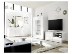 Vitrine 2 Portes Laqué Blanc Brillant - BARI 9 Vitrine 2 Portes Laqué Blanc Brillant - BARI -Fren Soldes Boutique vitrine 17626185