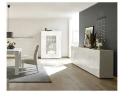 Vitrine 2 Portes Laqué Blanc Brillant - BARI 10 Vitrine 2 Portes Laqué Blanc Brillant - BARI -Fren Soldes Boutique vitrine 17626187