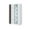 Vitrine 2 Portes Gris/Blanc Brillant - WATOM
