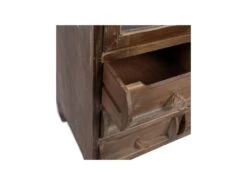 Vitrine 2 Portes 6 Tiroirs Bois/Jute - JUPA -Fren Soldes Boutique vitrine 17635983