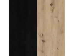 Vitrine H198 Cm Décor Chêne Clair Et Noir Avec Poignées Métal - LEILA -Fren Soldes Boutique vitrine 17701687