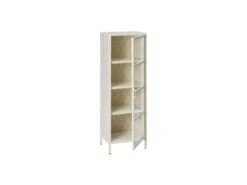 Vitrine 1 Porte Dessins Géométriques Blanc/Métal- HEXA -Fren Soldes Boutique vitrine 17786513