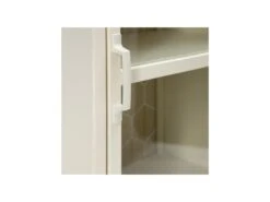 Vitrine 1 Porte Dessins Géométriques Blanc/Métal- HEXA -Fren Soldes Boutique vitrine 17786517