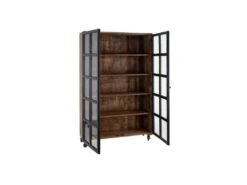 Vitrine 2 Portes Bois/Noir - JUPLO -Fren Soldes Boutique vitrine 17786535