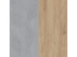 Vitrine H161 Cm Décor Chêne Gris Et Clair Avec Poignées Noir - ANTIBES -Fren Soldes Boutique vitrine 17817167