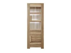 Vitrine 2 Portes Chêne Blond - FRUITA - L 720 X L 47 X H 195 Cm