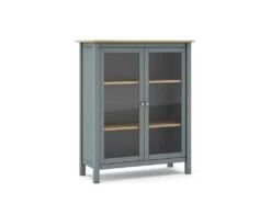 Vitrine 2 Portes Kaki/Bois - VOLCAN