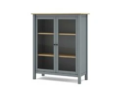 Vitrine 2 Portes Kaki/Bois - VOLCAN -Fren Soldes Boutique vitrine 20939965