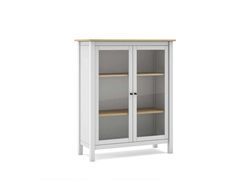 Vitrine 2 Portes Blanc/Bois - VOLCAN 1 Vitrine 2 Portes Blanc/Bois - VOLCAN