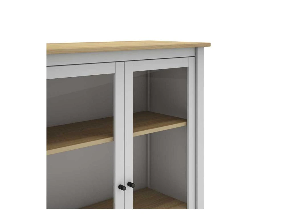 Vitrine 2 Portes Blanc/Bois - VOLCAN 2 Vitrine 2 Portes Blanc/Bois - VOLCAN – Image 2